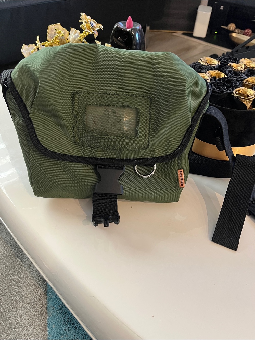Olive Green Crossbody Utility Bag